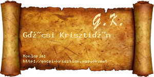 Gácsi Krisztián névjegykártya